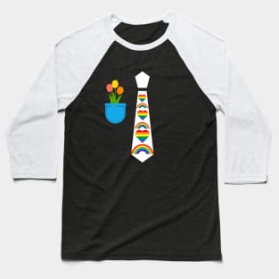 Gay Pride Parade little rainbows tie tux costume with tulips Baseball T-Shirt